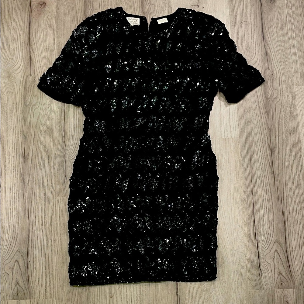 Elegant Black Vintage Sequin Dress